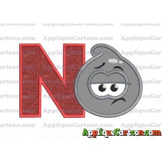 Grey Jelly Applique Embroidery Design With Alphabet N