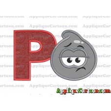 Grey Jelly Applique Embroidery Design With Alphabet P