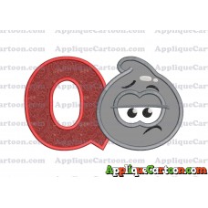 Grey Jelly Applique Embroidery Design With Alphabet Q