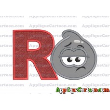 Grey Jelly Applique Embroidery Design With Alphabet R