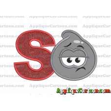 Grey Jelly Applique Embroidery Design With Alphabet S