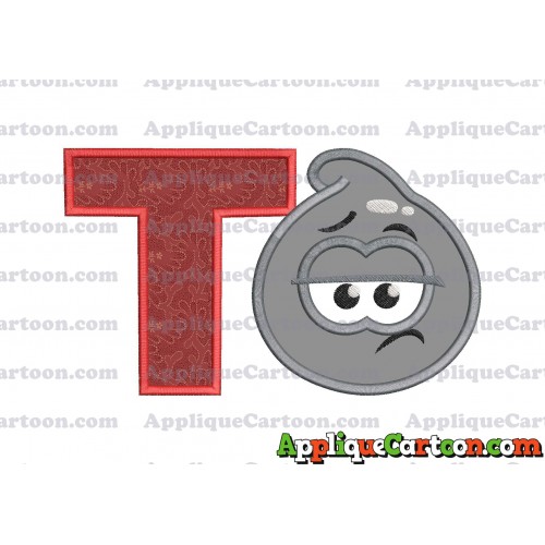 Grey Jelly Applique Embroidery Design With Alphabet T