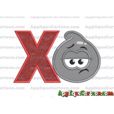 Grey Jelly Applique Embroidery Design With Alphabet X