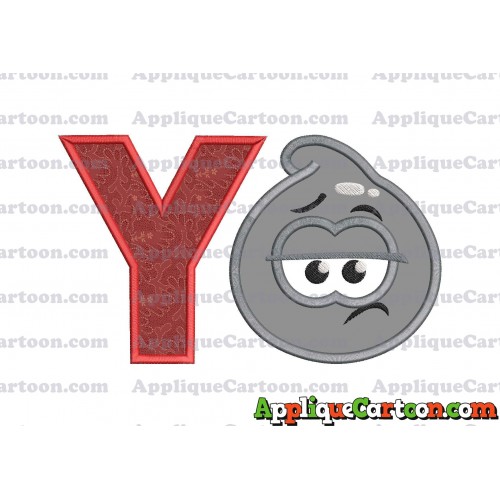 Grey Jelly Applique Embroidery Design With Alphabet Y