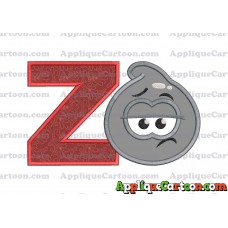 Grey Jelly Applique Embroidery Design With Alphabet Z