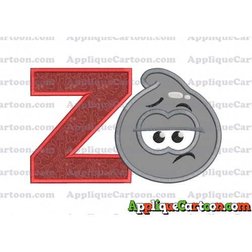 Grey Jelly Applique Embroidery Design With Alphabet Z