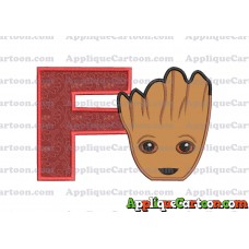 Groot Guardians of the Galaxy Head Applique Embroidery Design With Alphabet F