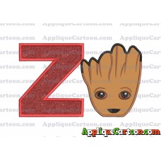 Groot Guardians of the Galaxy Head Applique Embroidery Design With Alphabet Z
