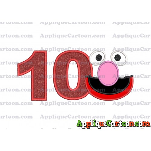 Grover Sesame Street Face Applique Embroidery Design Birthday Number 10