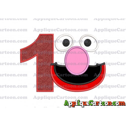 Grover Sesame Street Face Applique Embroidery Design Birthday Number 1