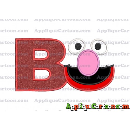 Grover Sesame Street Face Applique Embroidery Design With Alphabet B