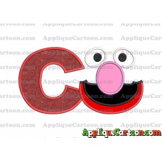 Grover Sesame Street Face Applique Embroidery Design With Alphabet C