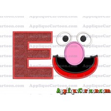 Grover Sesame Street Face Applique Embroidery Design With Alphabet E