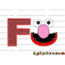 Grover Sesame Street Face Applique Embroidery Design With Alphabet F