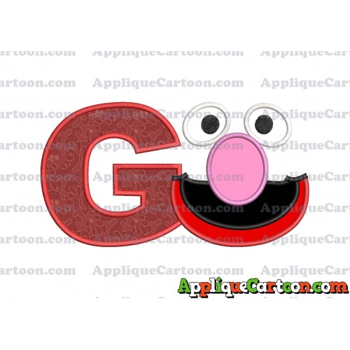 Grover Sesame Street Face Applique Embroidery Design With Alphabet G