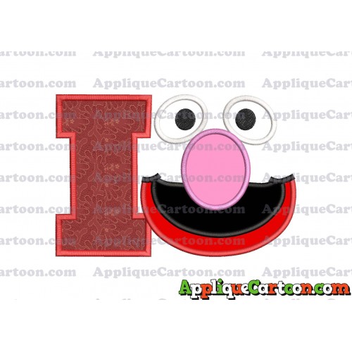 Grover Sesame Street Face Applique Embroidery Design With Alphabet I