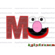 Grover Sesame Street Face Applique Embroidery Design With Alphabet M