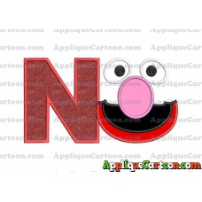 Grover Sesame Street Face Applique Embroidery Design With Alphabet N