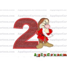 Grumpy Snow White Applique Design Birthday Number 2