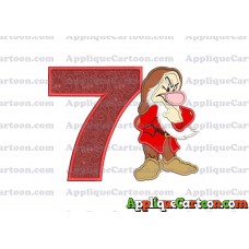 Grumpy Snow White Applique Design Birthday Number 7