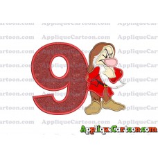 Grumpy Snow White Applique Design Birthday Number 9