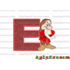 Grumpy Snow White Applique Design With Alphabet E