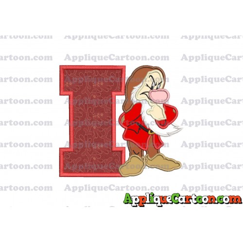 Grumpy Snow White Applique Design With Alphabet I