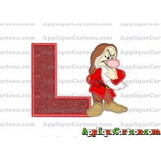 Grumpy Snow White Applique Design With Alphabet L