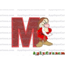 Grumpy Snow White Applique Design With Alphabet M