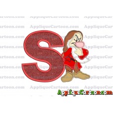 Grumpy Snow White Applique Design With Alphabet S