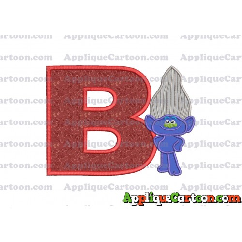 Guy Diamond Trolls Applique 01 Embroidery Design With Alphabet B