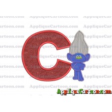 Guy Diamond Trolls Applique 01 Embroidery Design With Alphabet C
