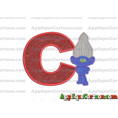 Guy Diamond Trolls Applique 01 Embroidery Design With Alphabet C
