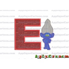 Guy Diamond Trolls Applique 01 Embroidery Design With Alphabet E