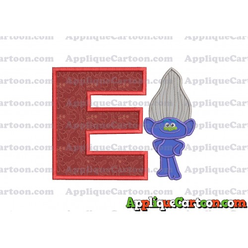Guy Diamond Trolls Applique 01 Embroidery Design With Alphabet E