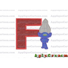 Guy Diamond Trolls Applique 01 Embroidery Design With Alphabet F