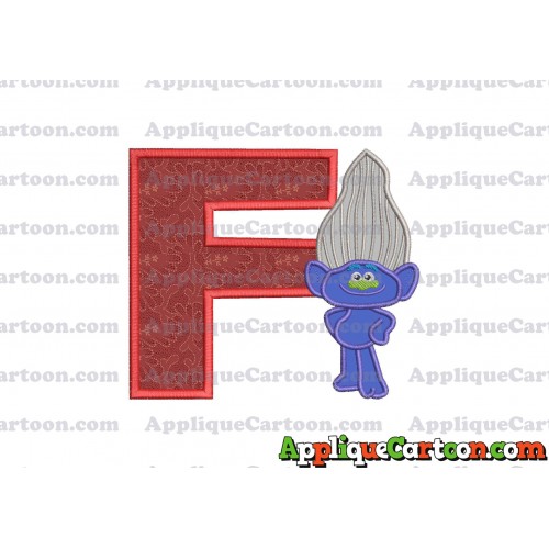 Guy Diamond Trolls Applique 01 Embroidery Design With Alphabet F