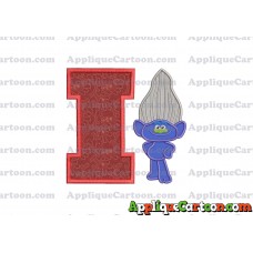 Guy Diamond Trolls Applique 01 Embroidery Design With Alphabet I