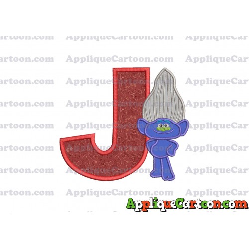 Guy Diamond Trolls Applique 01 Embroidery Design With Alphabet J