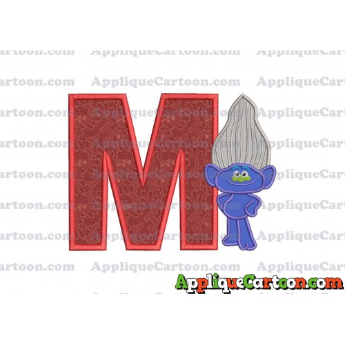 Guy Diamond Trolls Applique 01 Embroidery Design With Alphabet M