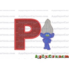 Guy Diamond Trolls Applique 01 Embroidery Design With Alphabet P
