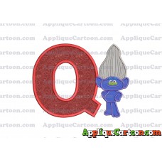 Guy Diamond Trolls Applique 01 Embroidery Design With Alphabet Q