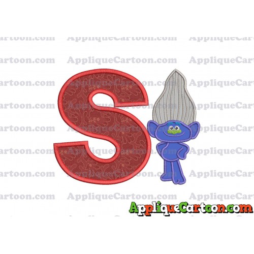 Guy Diamond Trolls Applique 01 Embroidery Design With Alphabet S