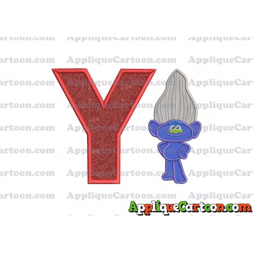 Guy Diamond Trolls Applique 01 Embroidery Design With Alphabet Y