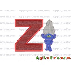 Guy Diamond Trolls Applique 01 Embroidery Design With Alphabet Z