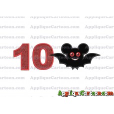 Halloween Bat Mickey Ears Applique Design Birthday Number 10