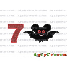 Halloween Bat Mickey Ears Applique Design Birthday Number 7