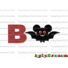 Halloween Bat Mickey Ears Applique Design With Alphabet B