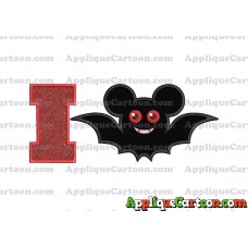 Halloween Bat Mickey Ears Applique Design With Alphabet I