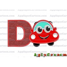 Happy Car Applique Embroidery Design With Alphabet D